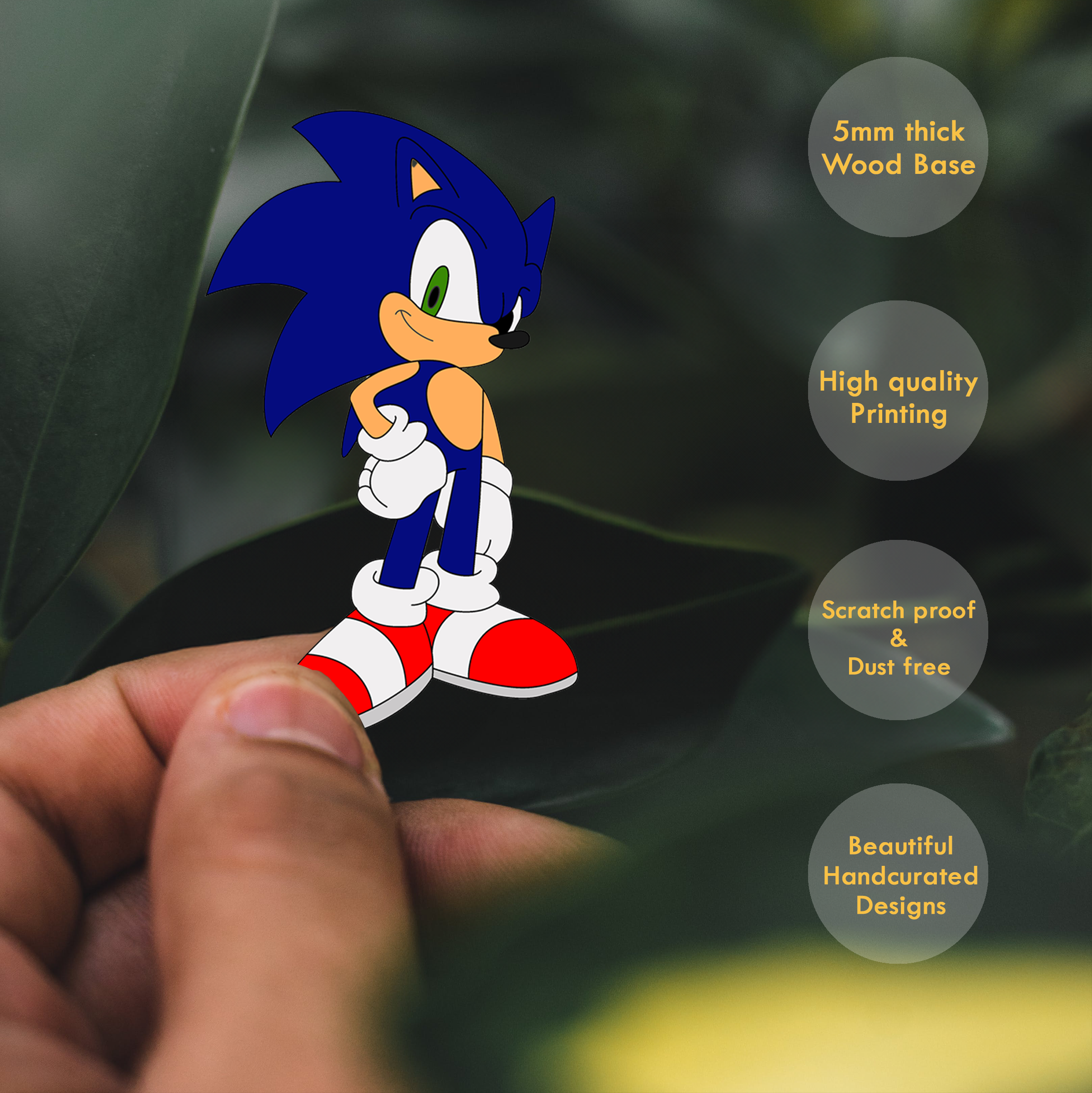 Wooden Fridge Magnet - Super Sonic